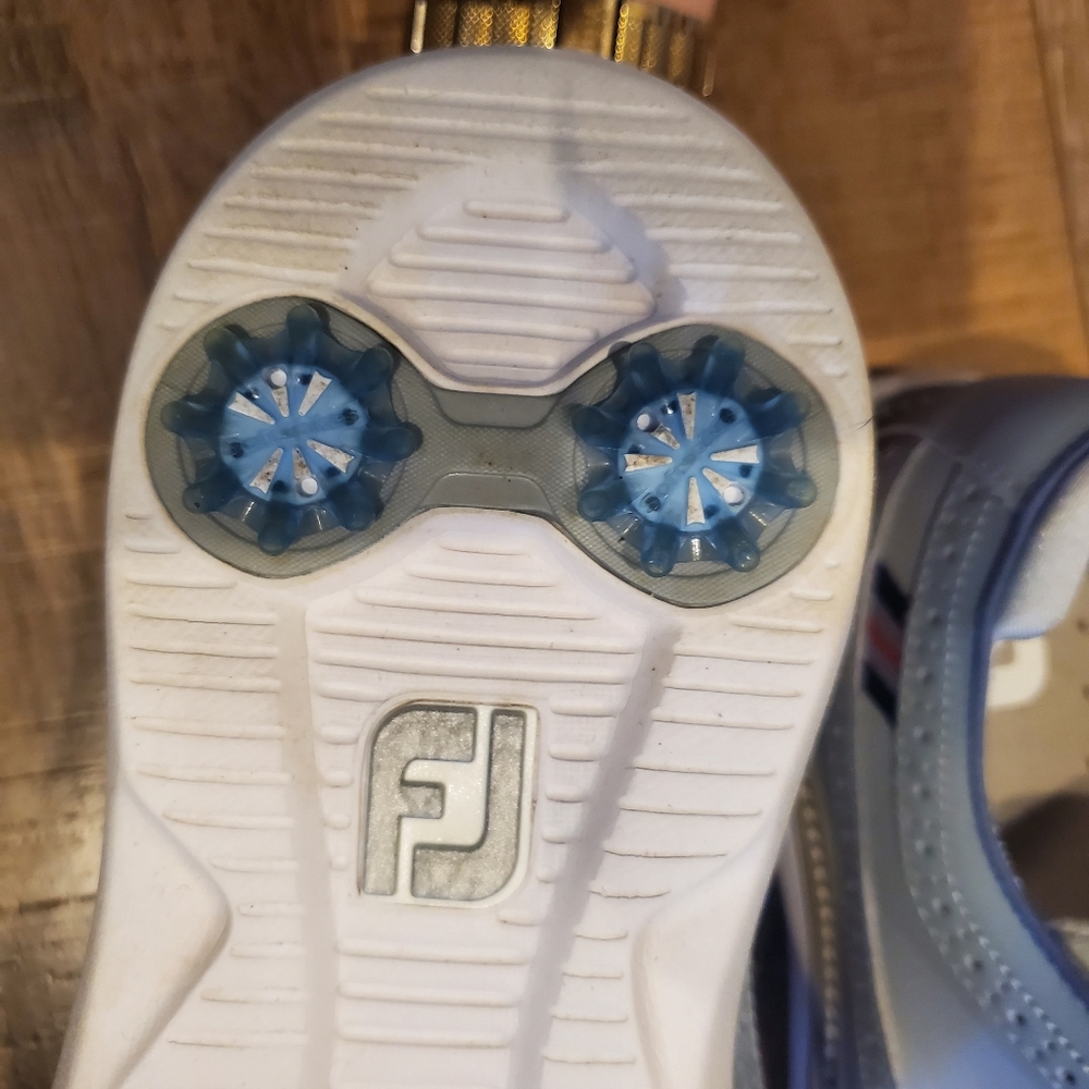 FootJoy Men's Traditional Wing Tip Golf Shoes - Blue/Grey/Red | Size 9M - Picture 14 of 14